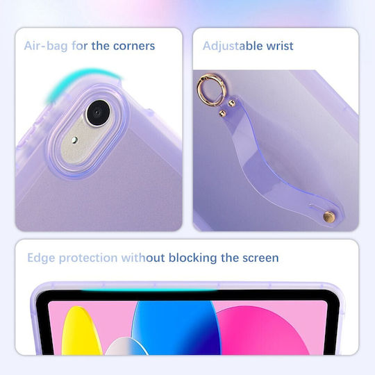 Silikon Hülle Armband Handgelenk Halbdurchsichtig Lila Apple iPad 10,9" (2022) / iPad 11" (2025)