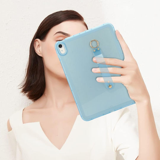 Silikon Hülle Mit Armband Für Handgelenk Halbdurchsichtig Hellblau Apple iPad 10,9" (2022) / iPad 11" (2025)