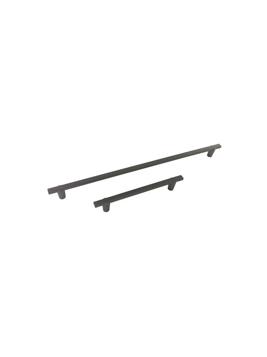 Gtv Ray Möbelgriff aus Zamak Graphit 14mm Lochabstände 128mm UZ-RAY-128-25
