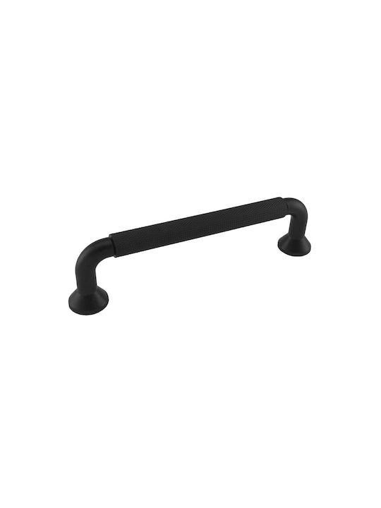 Gtv Möbelgriff aus Metall Schwarz mit Lochabstände 128mm UA-STRUCTURE-128-20M