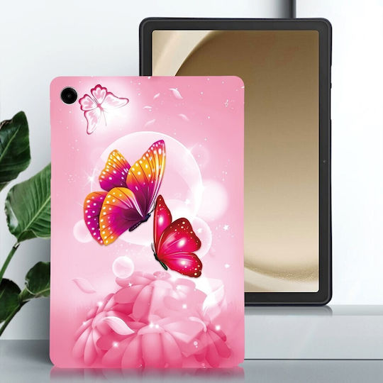 Silikon Hülle Pinke Schmetterlinge Samsung Galaxy Tab A9+/Tab A11+