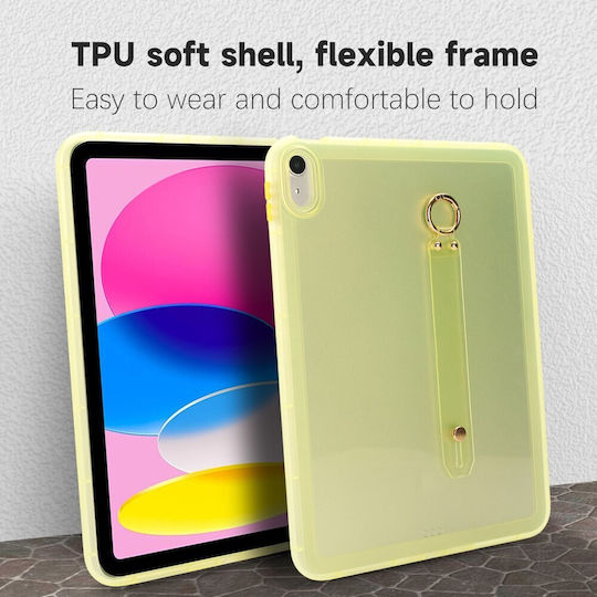 Silikon Hülle Armband Handgelenk Halbdurchsichtig Gelb Apple iPad 10,9" (2022) / iPad 11" (2025)