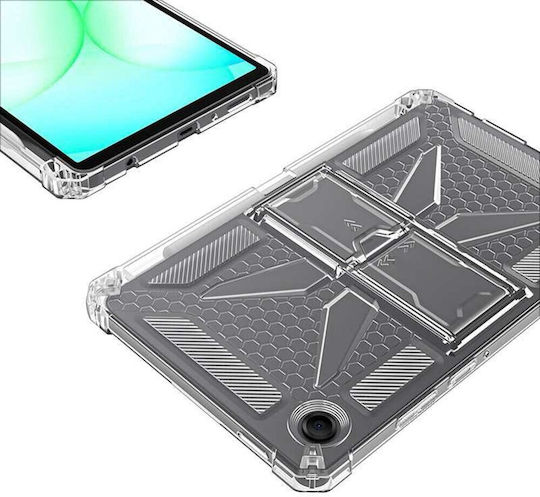 Silikon Hülle Stand Halterung Stiftaufnahme Transparent Samsung Galaxy Tab A9+/Tab A11+