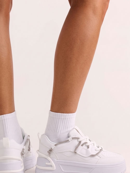 Damen Flatforms Sneakers Weiß