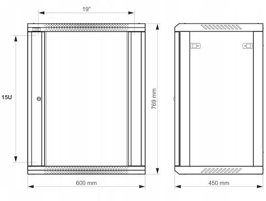 Pulsar Επιτοίχια Καμπίνα Rack 15U