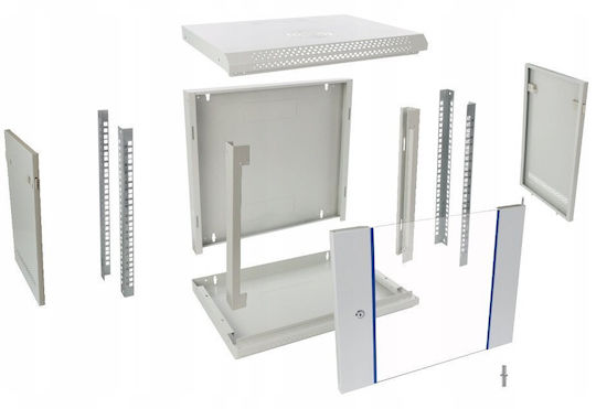 Pulsar Wandmontierter Rack-Schränke 6U 54x40cm Graue RWA654-G