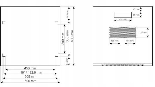 Pulsar Dulap Montat Pe Perete Pentru Rack 9U RWA966-G