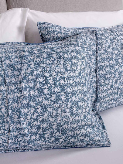 Aigaion Module Paturi & Cuverturi Pat Single Albastru Floral 160x230cm 2 Bucăți