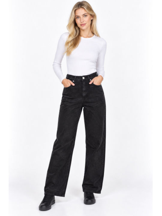 Women's Fabric Trousers in Regular Fit Black WS-CP105-27TR-Black