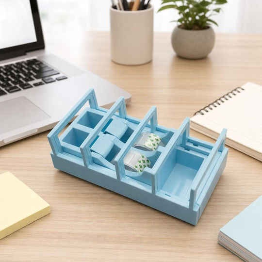 Dispenser Bandă Flippy Suport Bandă Birou Școală Plastic 15.5 X 7.7 X 7.4 Cm Albastru Pastel