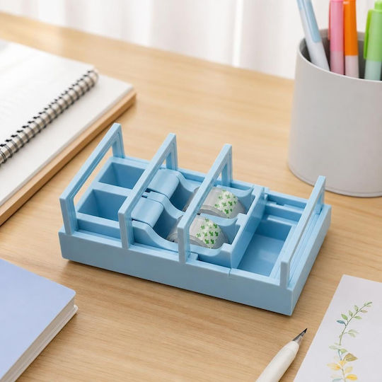 Dispenser Bandă Flippy Suport Bandă Birou Școală Plastic 15.5 X 7.7 X 7.4 Cm Albastru Pastel