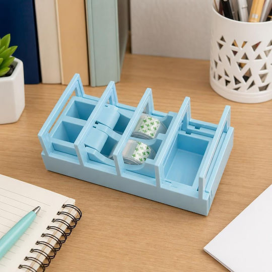Dispenser Bandă Flippy Suport Bandă Birou Școală Plastic 15.5 X 7.7 X 7.4 Cm Albastru Pastel