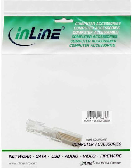 Inline Адаптер за телефон Twist-stop 4p4c Мъжки Женски Прозрачен 18890l