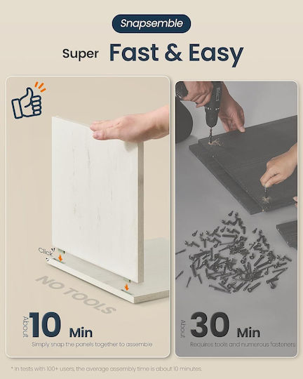 Songmics Τουαλέτα Γάτας Λευκό Μ55 x Π50 x Υ50cm