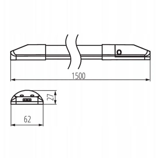 Kanlux Wall-Mounted Linear LED Light IP54 42W With Warm White Light 4.6x4.6cm Kanlux Wall-Mounted Linear LED Light IP54 42W With Warm White Light 4.6x4.6cm