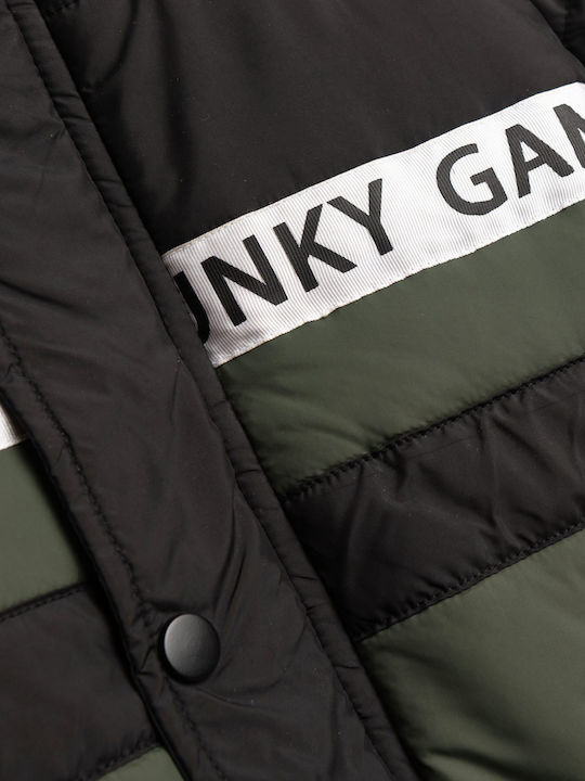 Kids Casual Short Hooded Jacket Green