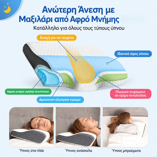 Μαξιλάρι Ύπνου Memory Foam 30x50cm