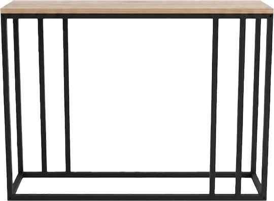 Cansbia Consolă din Lemn și Metal Negru L100xP25xÎ75cm