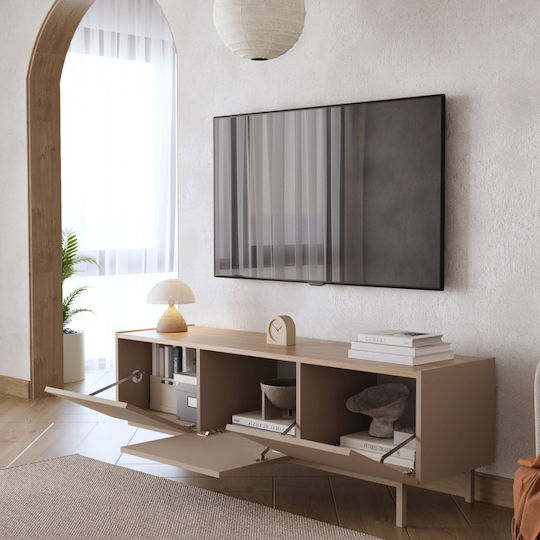 Έπιπλο Τηλεόρασης Sedra Μπεζ Μ150xΠ49xΥ42cm