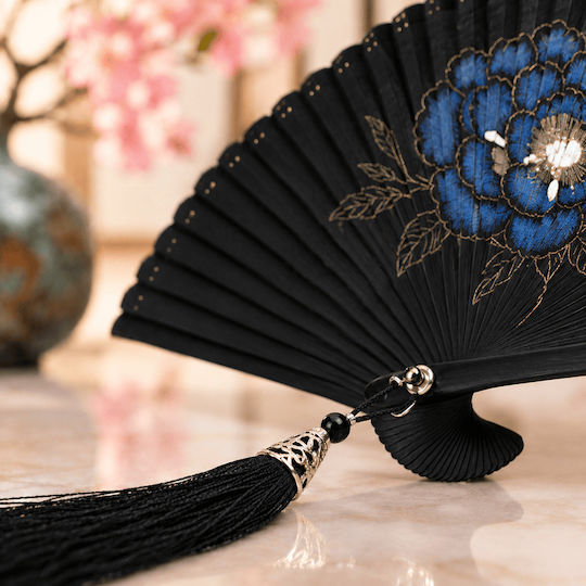 4 Seasons Collection Fächer Schwarz 18cm