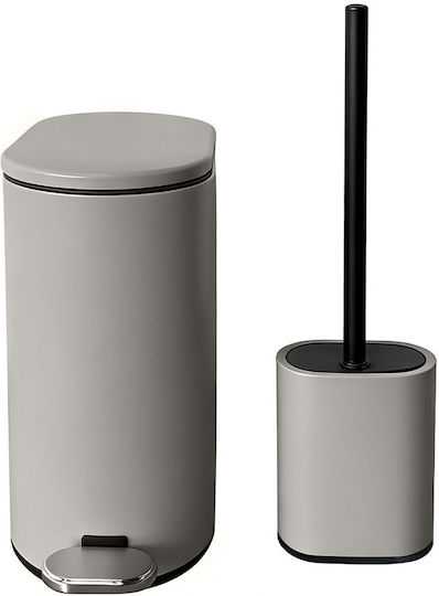 Sidirela Kunststoff Satz Badezimmereimer und Bürste Soft Close 5lt Braune