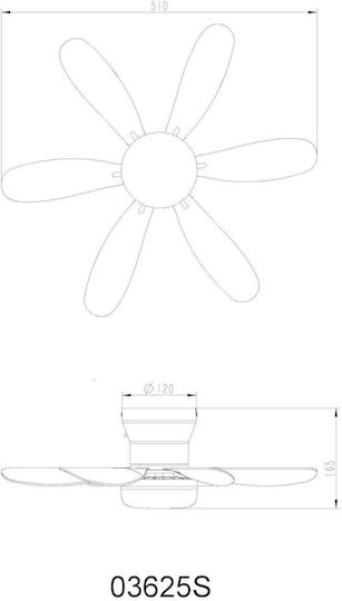 Globo Lighting Ανεμιστήρας Οροφής 51cm με Φως Μαύρος