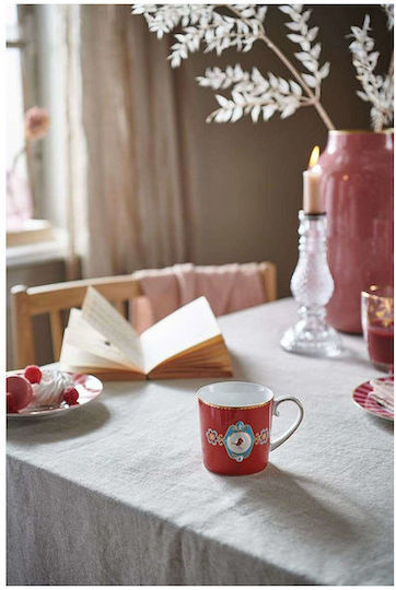 PiP Studio Love Birds Medallion Red Κούπα από Πορσελάνη Κόκκινη 190ml 2τμχ PiP Studio Love Birds Medallion Red Κούπα από Πορσελάνη Κόκκινη 190ml 2τμχ