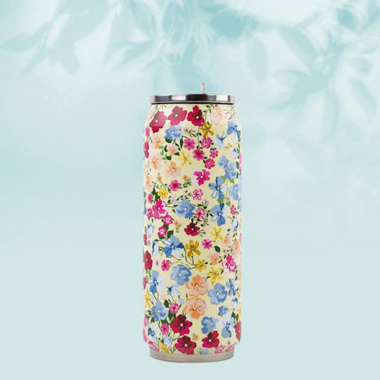 Yoko Design Ζιβερνύ Μπουκάλι Θερμός Ανοξείδωτο BPA Free 500ml Πολύχρωμο με Καλαμάκι