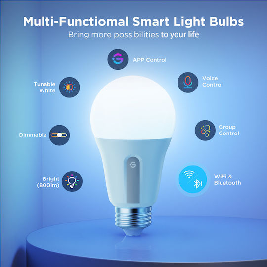 Govee Smart Λάμπα LED για Ντουί E27 Ψυχρό Λευκό 800lm Dimmable