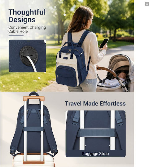 Miss Lulu Wickeltasche Rucksack Marineblau