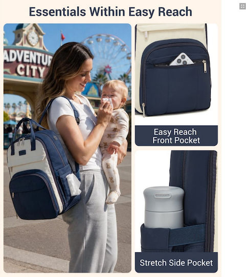 Miss Lulu Wickeltasche Rucksack Marineblau
