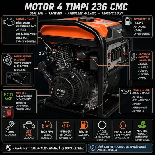 Kraft & Dele KD3234 Grup De Presiune Monofazat Pentru Apă Cu Recipient De 14 Litri
