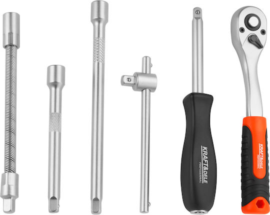 Kraft & Dele Cheie cu Clichet cu Tubulare 1\4" & 3\8" 56 Bucăți