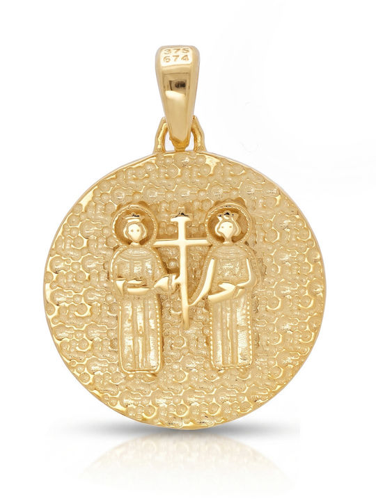 Kiriakos Gofas Kinder Amulett mit Kette Konstantin-Münze aus Gold 9K KN618