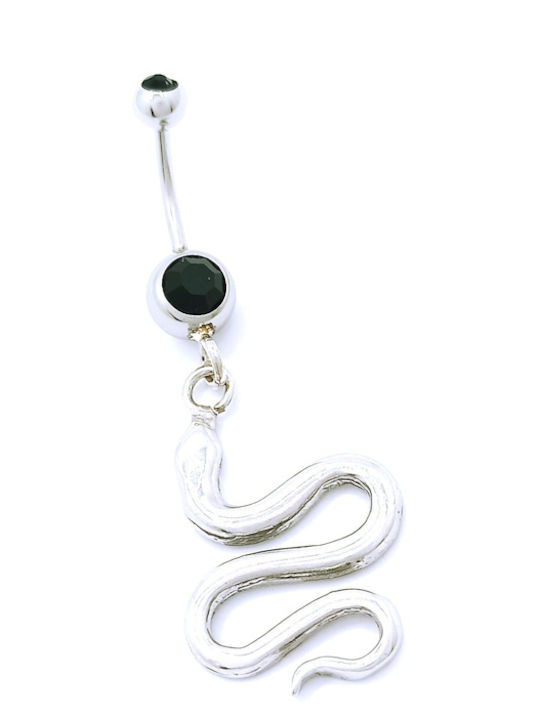 PS Silver Piercing pentru buric din oțel negru PS Silver Piercing pentru buric din oțel negru