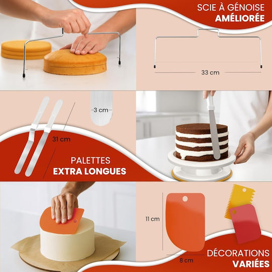 Set Pungi de patiserie Metalic 27.9cm 61 bucăți