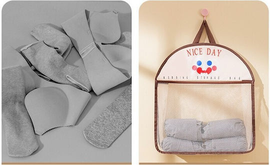 Fabric Hanging Storage Bag for Socks / Underwear in Brown Colour 40x10x44cm
