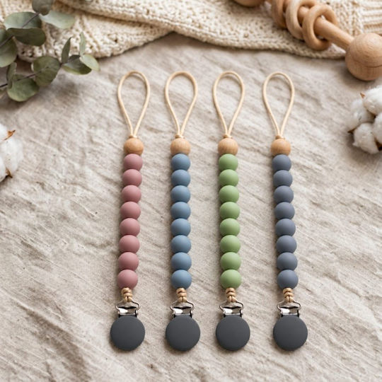 abo Pacifier Clip from Silicone Grey