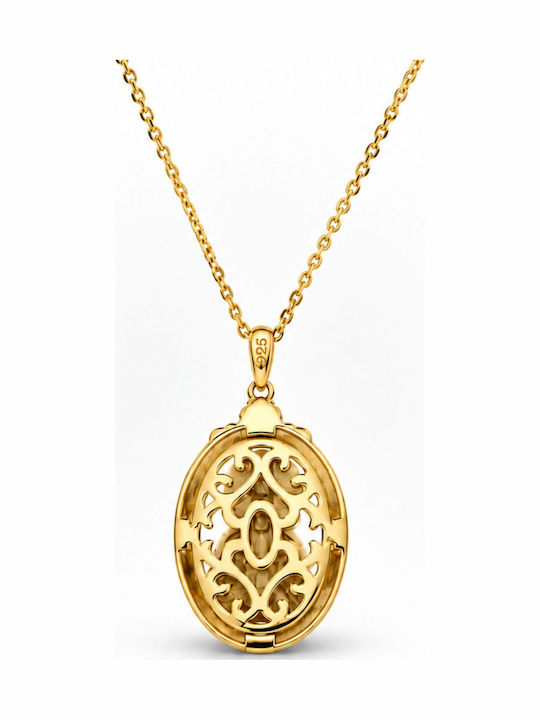 Ulysses Silver Pendant Talisman “Saint Paisios” Silver 925 14k Gold Plated Burgundy Enamel Chain Gold Plated Silver 925