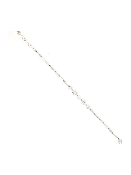 Brățară Argint 925 Model Floarea Soarelui Elemente Rectangulare Pietre Strălucitoare Greutate 5.7 G Argint