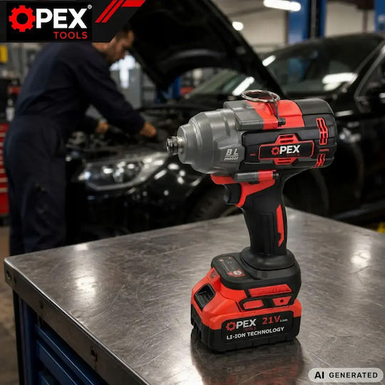 Opex Tools OPX28039 Безчетков Гайковерт На Батерия 21V 2x3Ah със Захват 1/2"