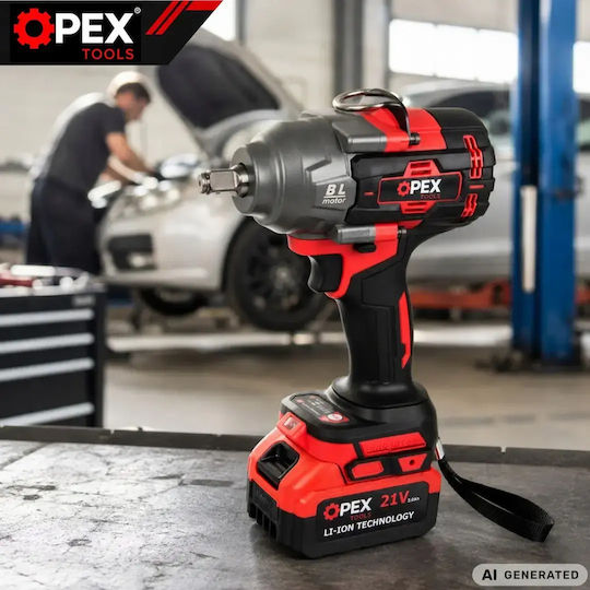 Opex Tools OPX28039 Безчетков Гайковерт На Батерия 21V 2x3Ah със Захват 1/2"