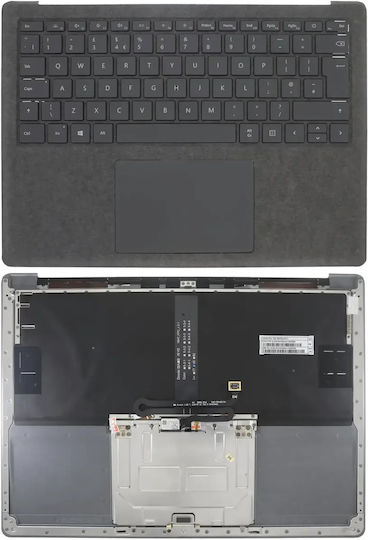 Top Case Клавиатура Eu Клавиатура Microsoft Surface Laptop 4 13.5 1950 1951 1958 1959 Космически Сив
