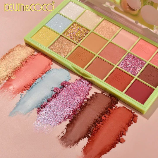 Kevin&Coco Παλέτα με Σκιές Ματιών Matte σε Σκόνη Multicolor