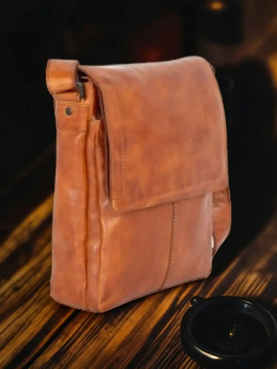 Leather Men's Shoulder / Crossbody Bag Tabac Brown