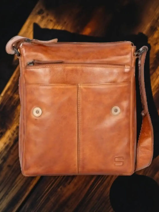 Leather Men's Shoulder / Crossbody Bag Tabac Brown
