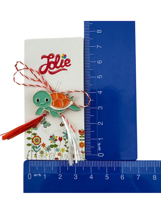 Martisor Pentru Copii Jolie Material Metalic Ambalaj Din Carton Design Brosa Dimensiune Aproximativ 2x2 Cm Model Țestoasă Multicolor