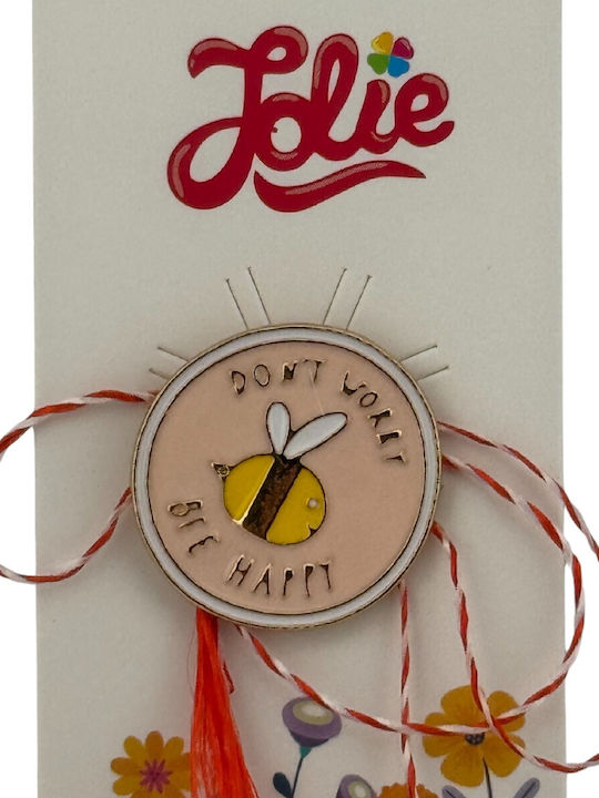 Martisor Pentru Copii Jolie Material Metalic Ambalaj Din Carton Design Brosa Dimensiune Aproximativ 2x2 Cm Multicolor Mesaj Albina Model