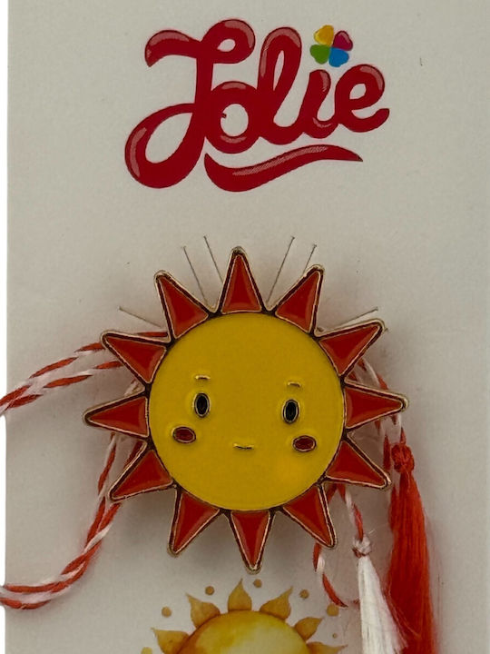 Martisor Pentru Copii Jolie Material Metalic Ambalaj Din Carton Design Brosa Dimensiune Aproximativ 2x2 Cm Model Soare Multicolor