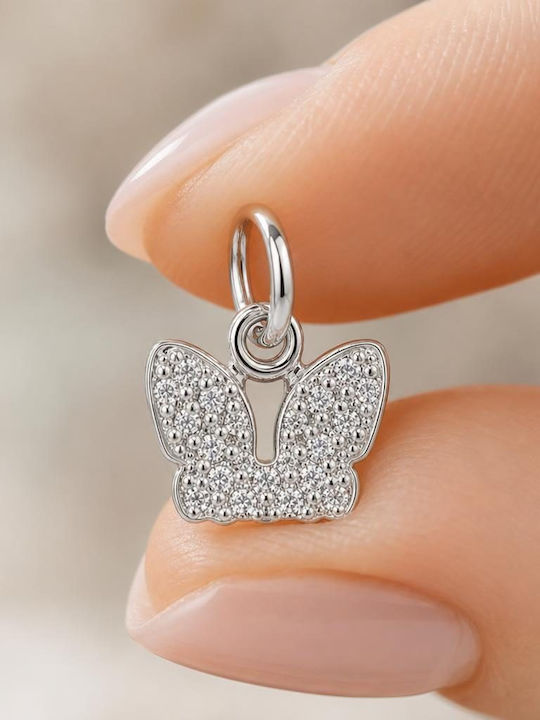 Charm Пеперуда от Сребро със Зиркон